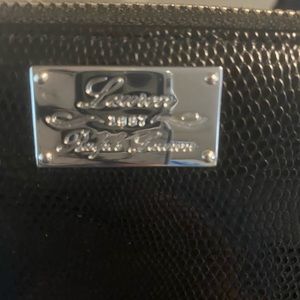 Lauren Ralph Lauren Croc Embossed Black Leather